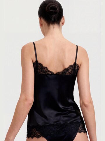 Ciocca Unterhemd 'Top Canotta Donna con Pizzo - Effetto Raso Tinta Unita'‌‌‌‌‌‌‌‌ in Schwarz