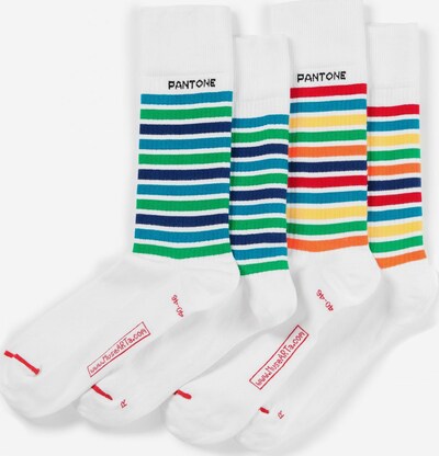 Pantone made by MuseARTa Chaussettes en mélange de couleurs / blanc, Vue avec produit
