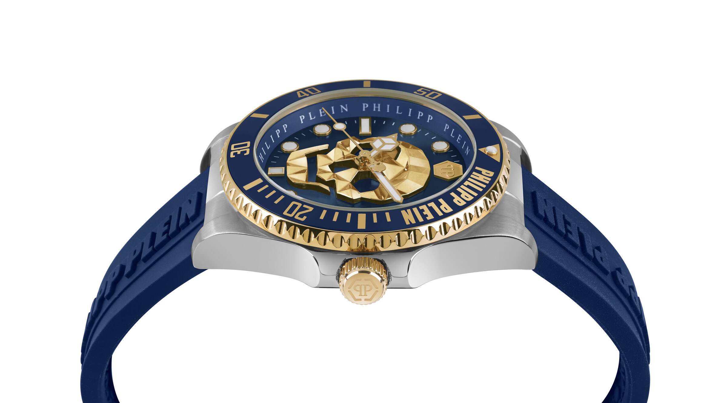 Philipp Plein Watches Analoog horloge 'THE $KULL DIVER' in Blauw