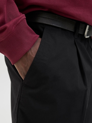 JACK & JONES Loosefit Bukser med lægfolder i sort
