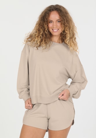 NOU Sweatshirt 'Vacay' in Brown: front