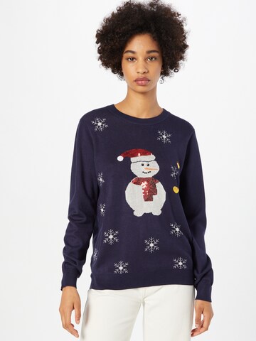 Pull-over 'Christmas' ABOUT YOU en bleu : devant