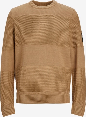 JACK & JONES Sweater 'JAMES' in Brown: front
