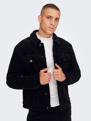 Veste mi-saison 'Louis' Only & Sons en noir