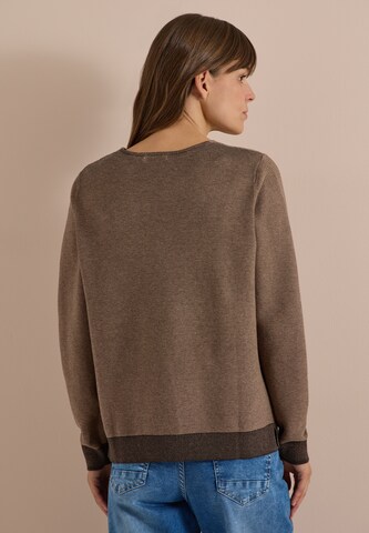 CECIL Pullover im Two-Tone-Look mit V-Neck in Braun
