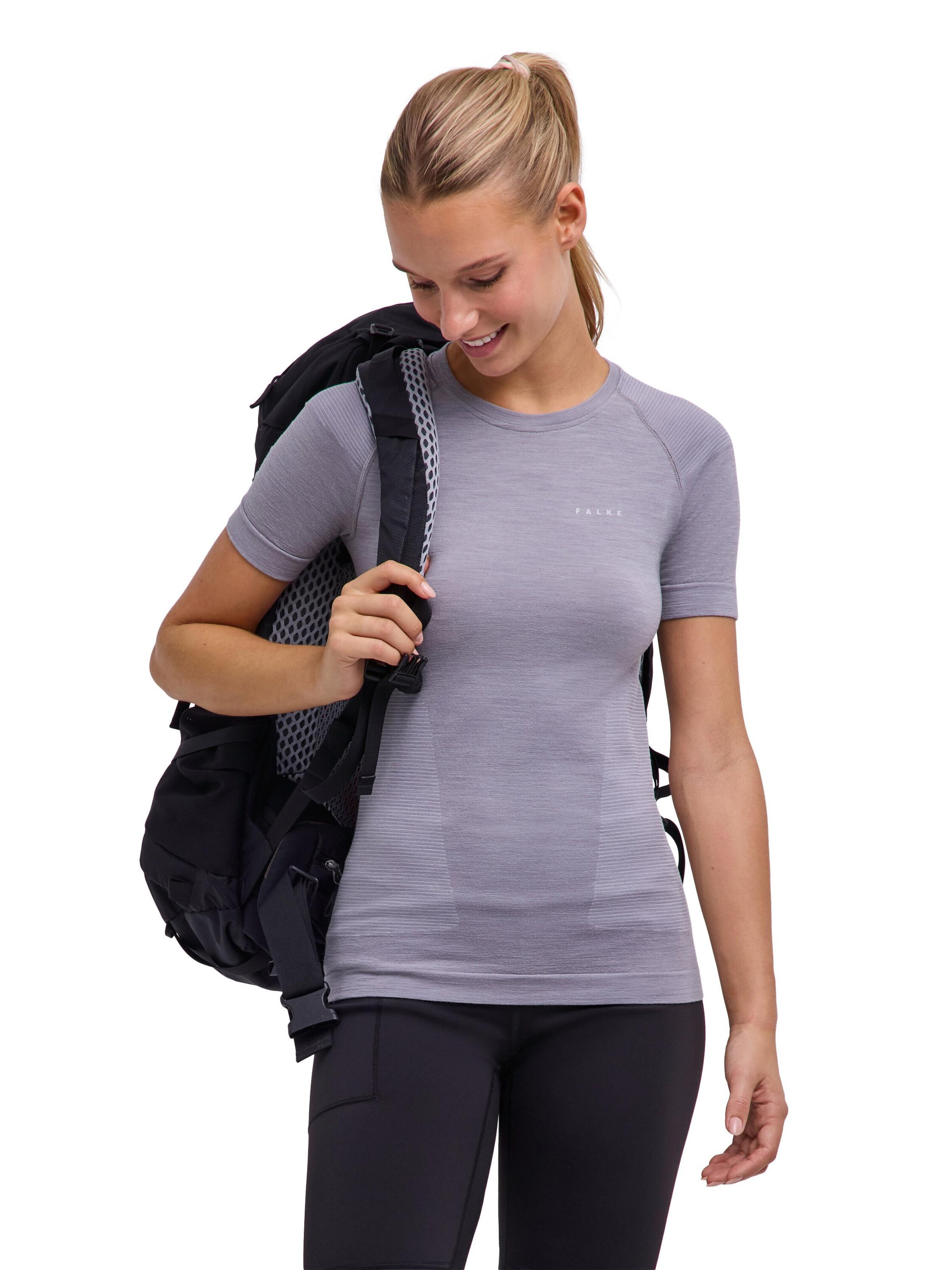 FALKE Base Layer 'Backpack-Ready' in Grey: front
