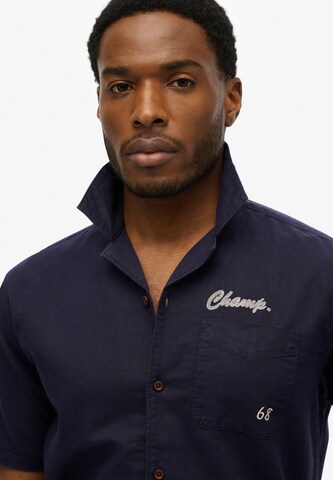 Superdry Comfort fit Button Up Shirt 'The Merchant Store – Resort' in Blue