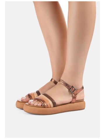 INUOVO Sandalen met riem in Brons: voorkant