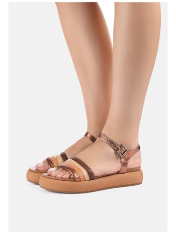 INUOVO Strap Sandals in Bronze: front