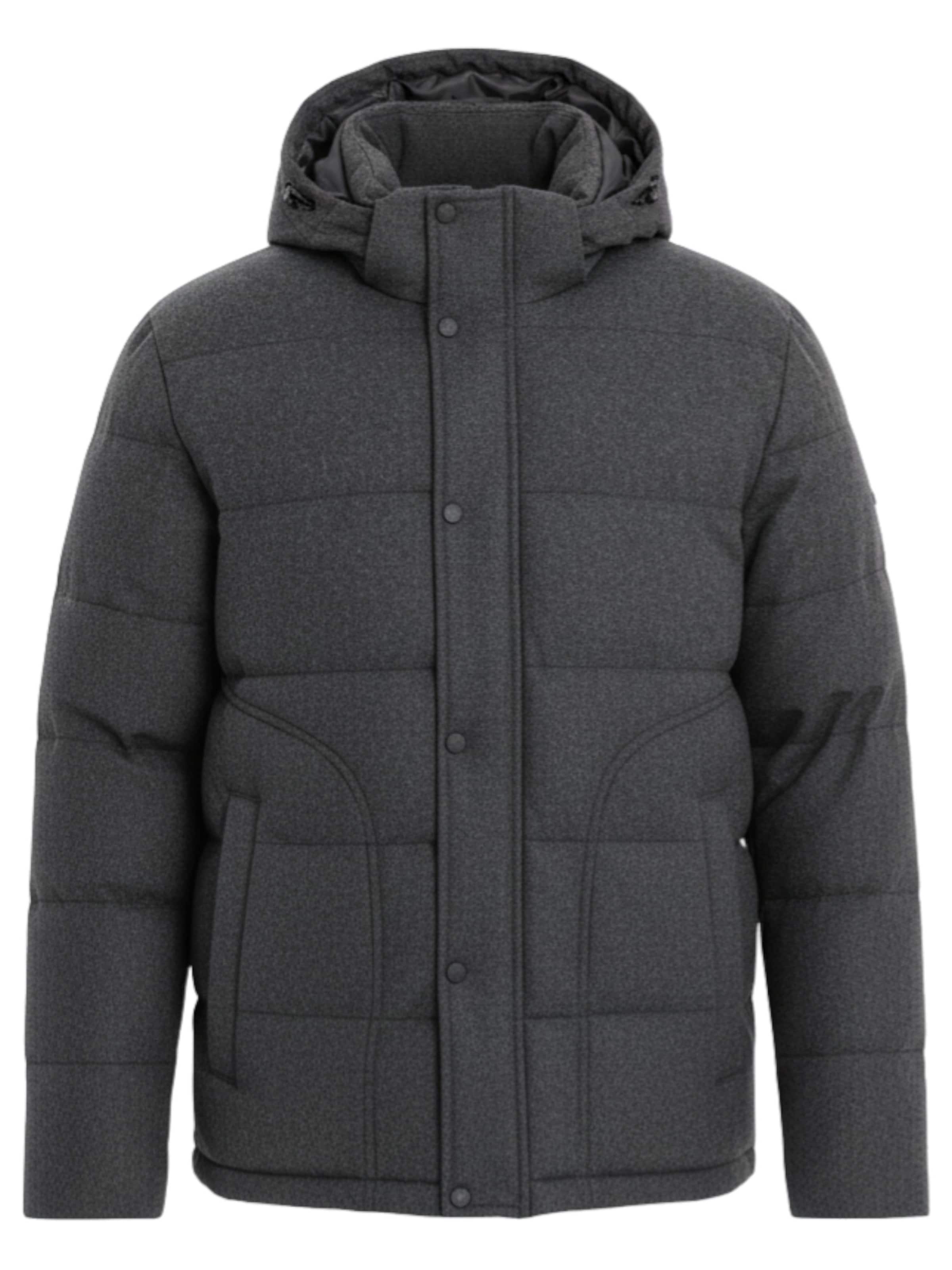 Ombre Winterjas 'OM-JAHP-0203' in Zwart: voorkant