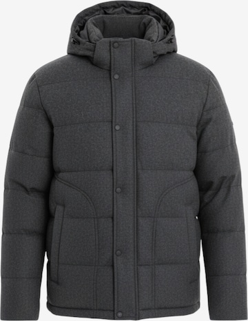 Ombre Winterjas 'OM-JAHP-0203' in Zwart: voorkant