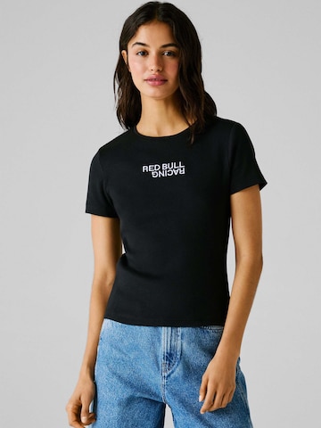 Red Bull Racing x Pepe Jeans Shirt in Zwart: voorkant