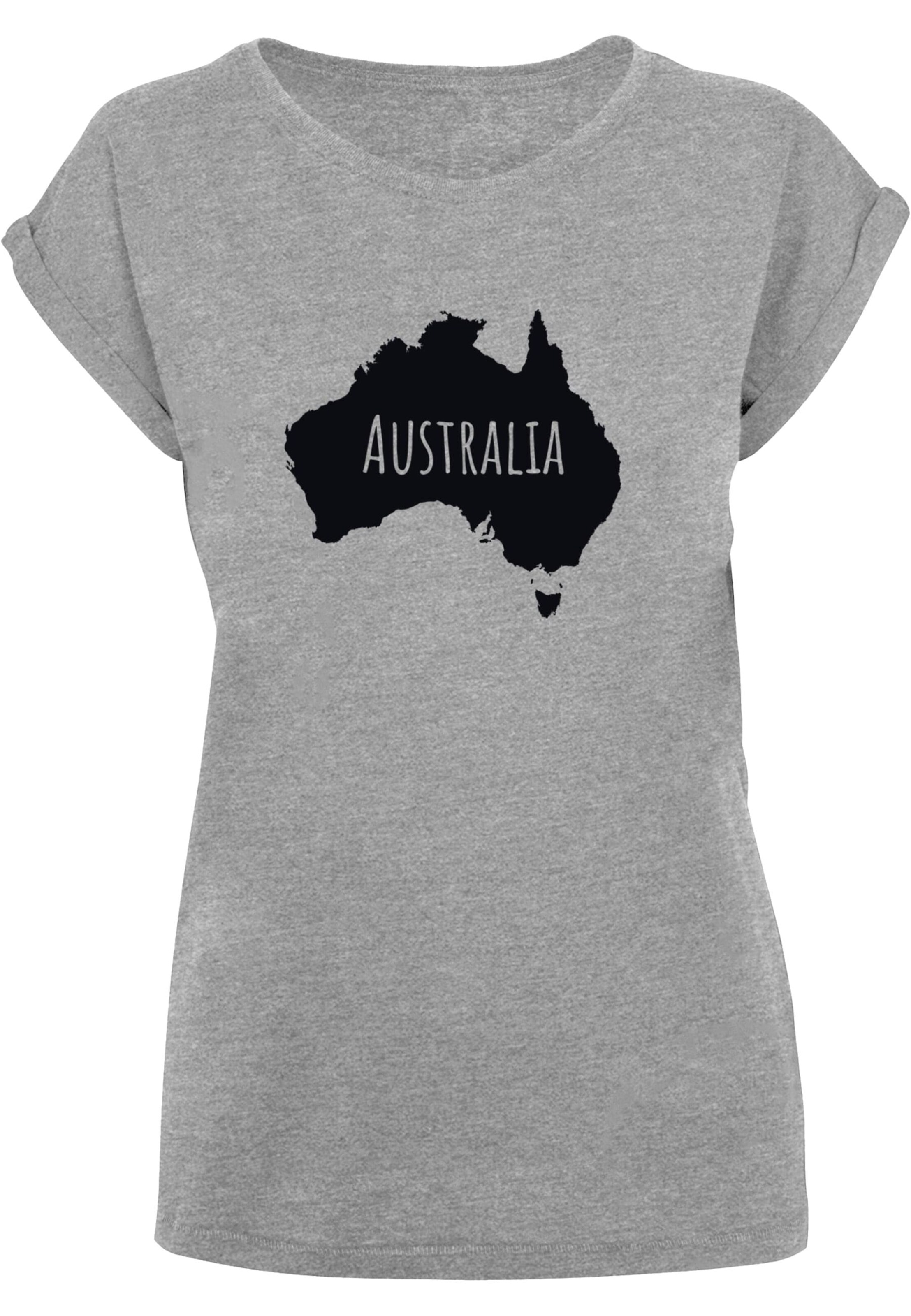 Merchcode Shirt 'Australia' in Grijs: voorkant
