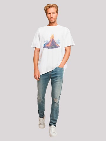 T-Shirt 'Vulkanausbruch' F4NT4STIC en blanc
