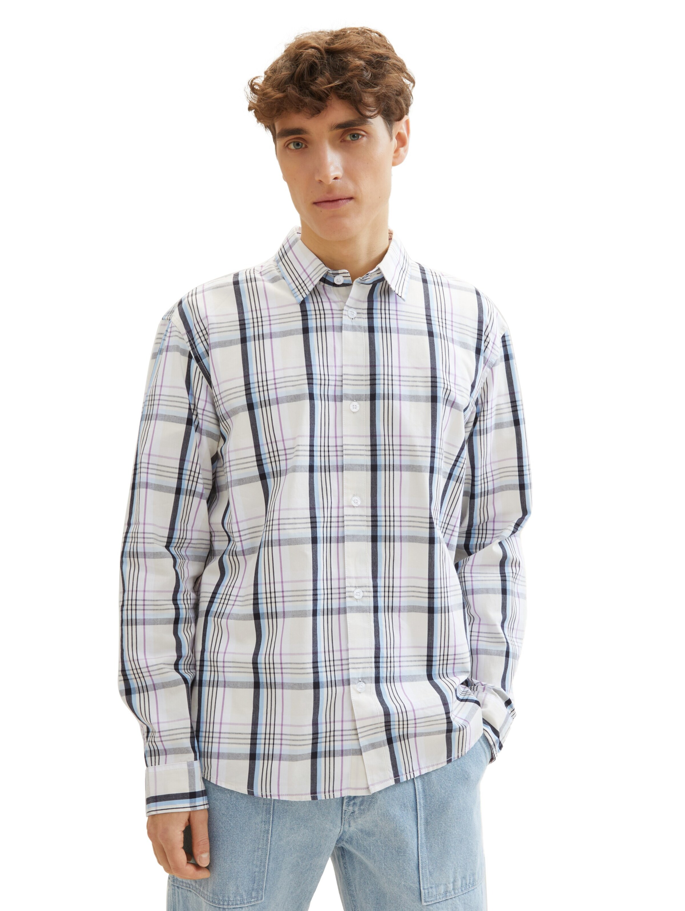 TOM TAILOR DENIM Regular Fit Hemd in Weiß