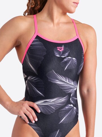 ARENA Bustier Badedragt 'FROZEN LEAVE' i sort