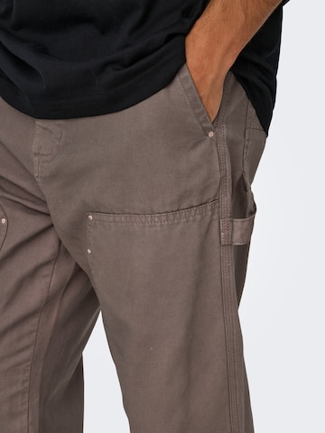 Only & Sons - Loosefit Pantalón 'ONSFADE' en marrón