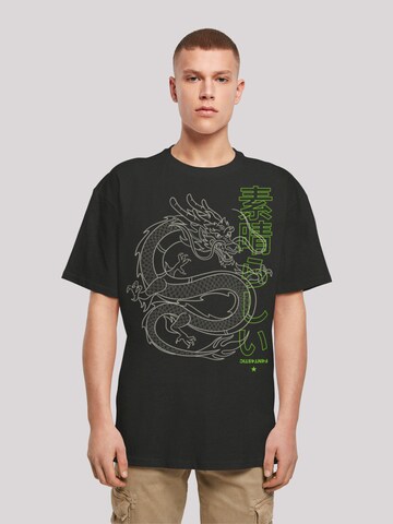T-Shirt 'Drache Japan' F4NT4STIC en noir : devant