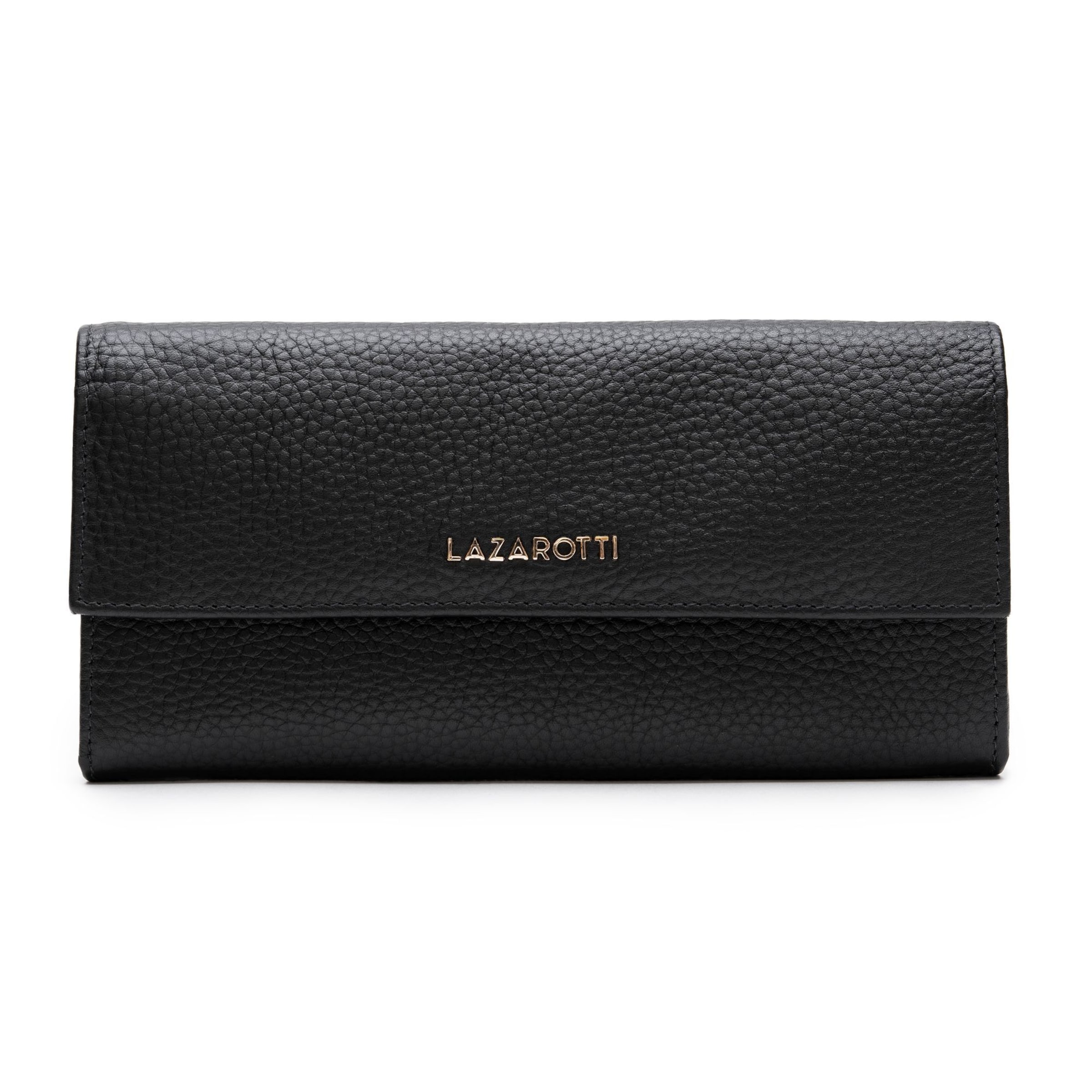 Portamonete 'Bologna' di Lazarotti in nero: frontale
