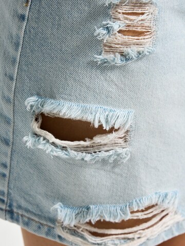 IT'S BASIC Rok 'RIPPED MINI DENIM SKIRT' in Blauw