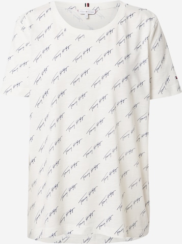 Maglietta 'TOMMY HILFIGER X ABOUT YOU AOP SCRIPT PRINT T-SHIRT' di TOMMY HILFIGER in beige: frontale