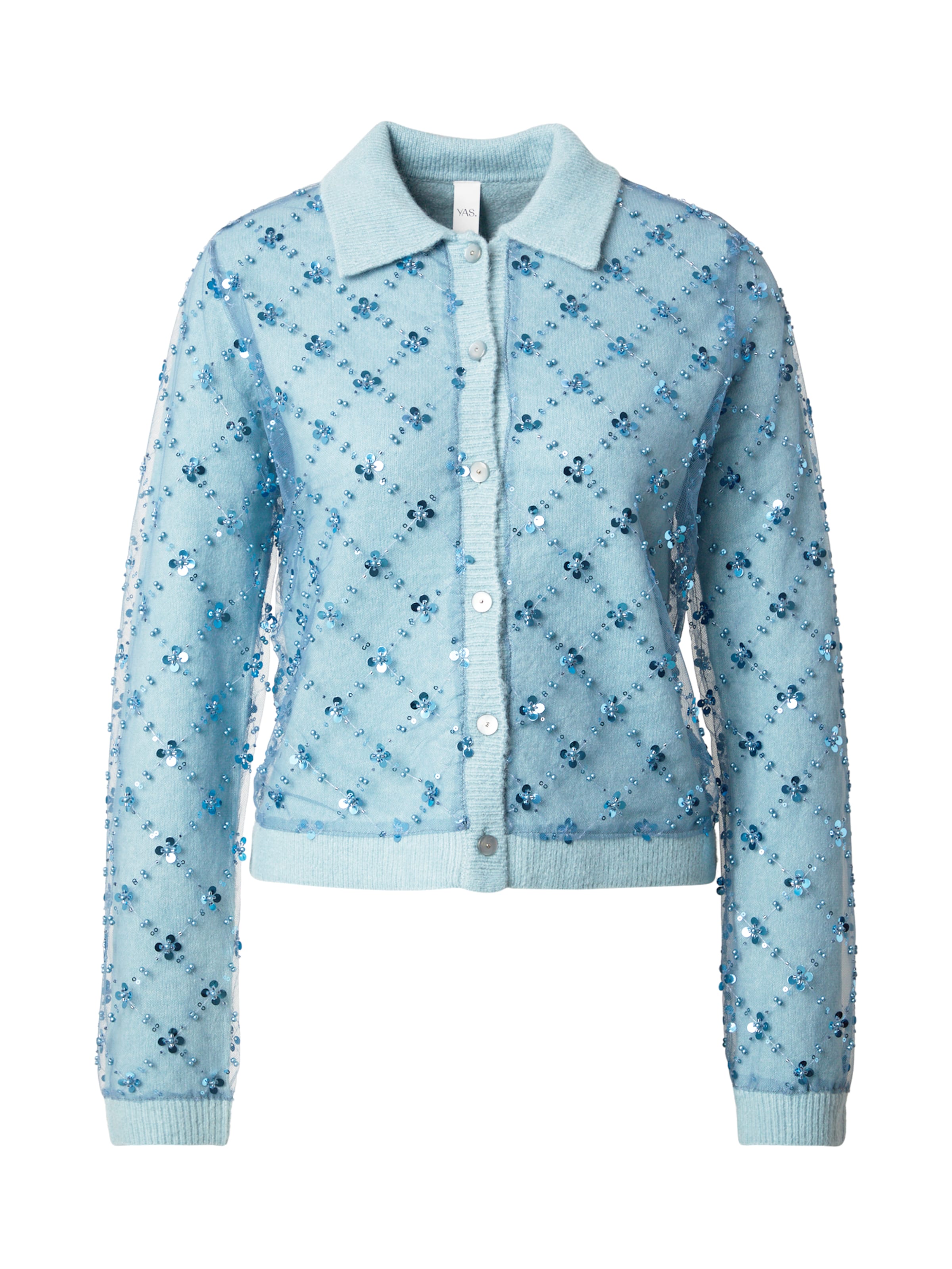 YAS Плетена жилетка 'YASMERILLA' в синьо: отпред