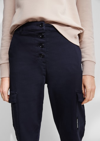 COMMA Tapered Cargobroek in Blauw