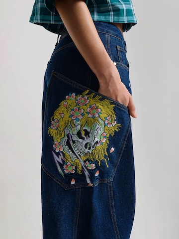 Ed Hardy Loosefit Jeans 'Gothic Skull' in Blau