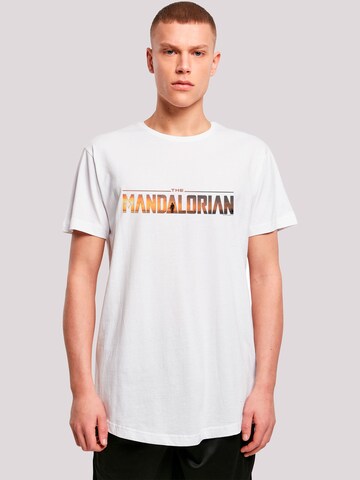 T-Shirt 'Star Wars The Mandalorian' F4NT4STIC en blanc : devant