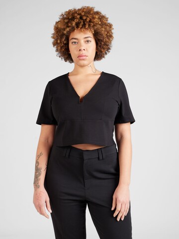 T-shirt 'Cora' ABOUT YOU Curvy en noir : devant