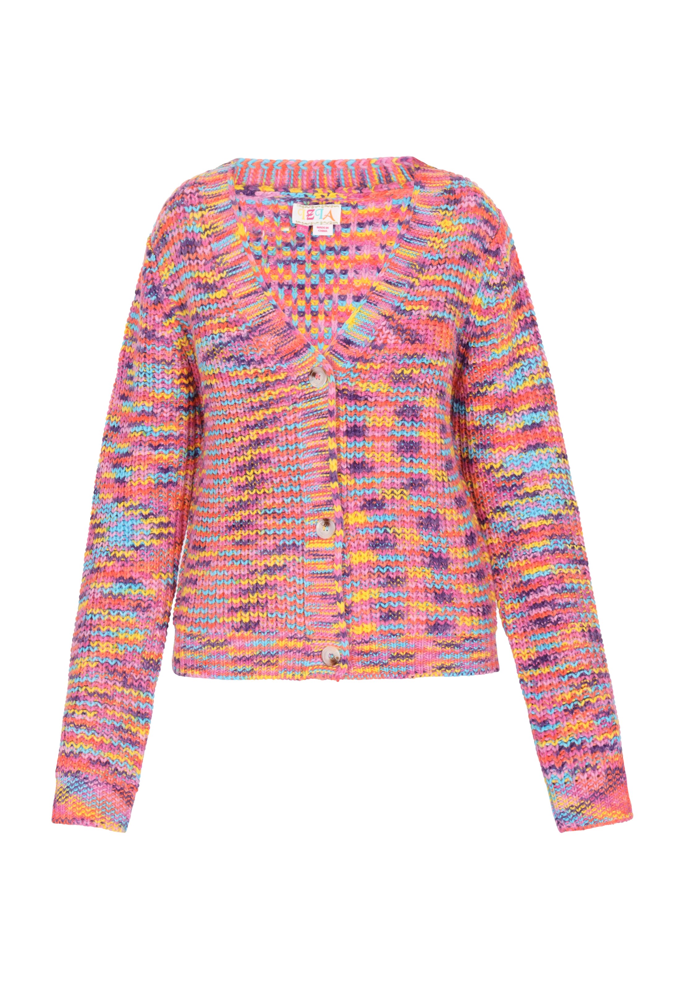 IZIA Gebreid vest in Roze: voorkant