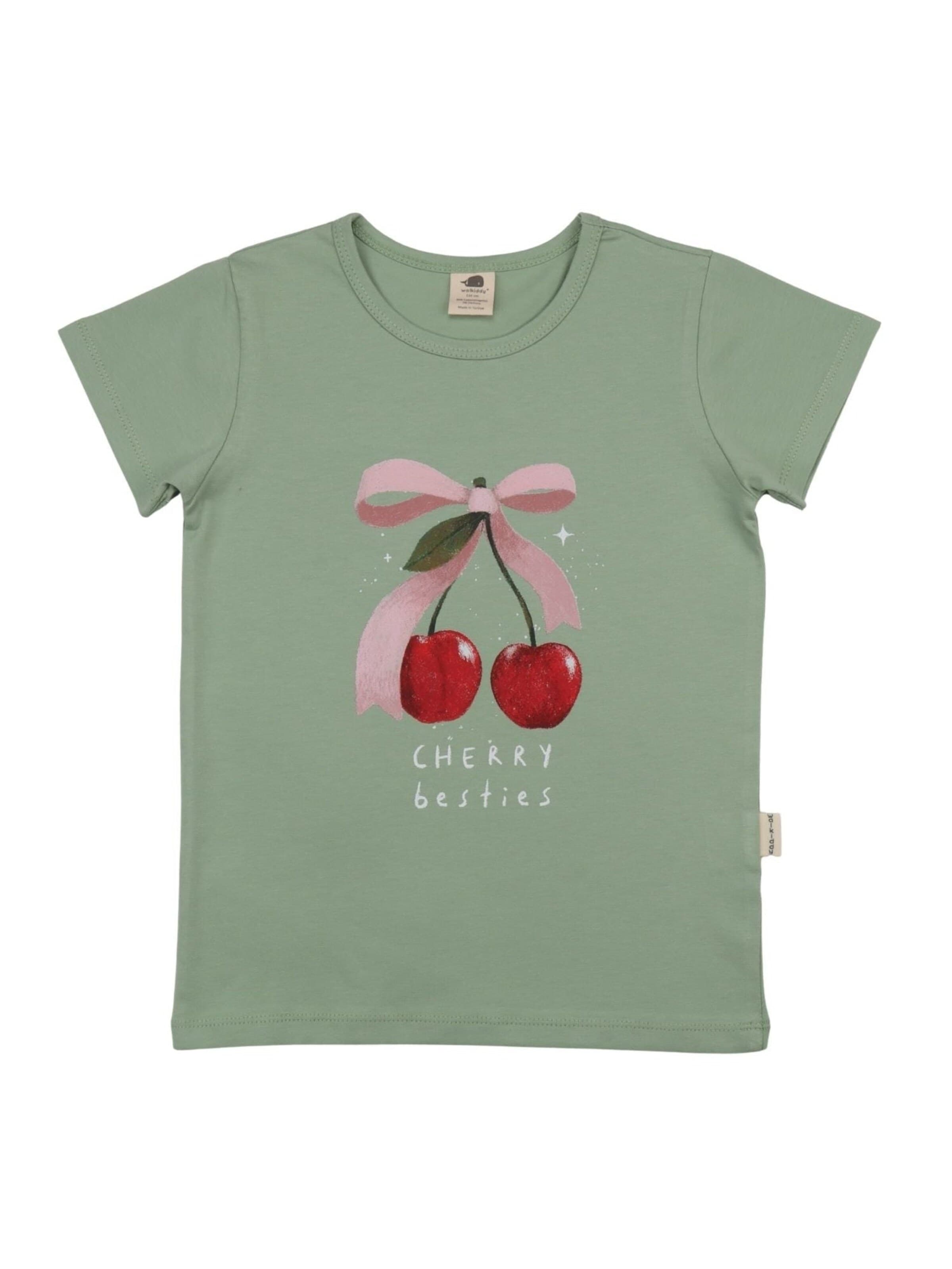 Walkiddy Shirt 'Little Cherries' in 98 in Green, Item view