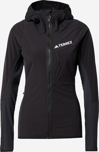 ADIDAS TERREX Veste en polaire fonctionnelle 'Techrock Wind Fleece' en anthracite / noir / blanc, Vue avec produit