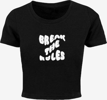 Merchcode Shirt 'Break The Rules' in Zwart: voorkant