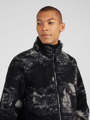 Abercrombie & Fitch Fleece jas in Zwart