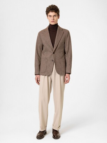 Coupe regular Veste de costume 'Sergio' Antioch en marron