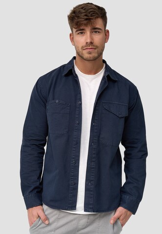 INDICODE JEANS Regular fit Button Up Shirt 'Giuseppe' in Blue: front