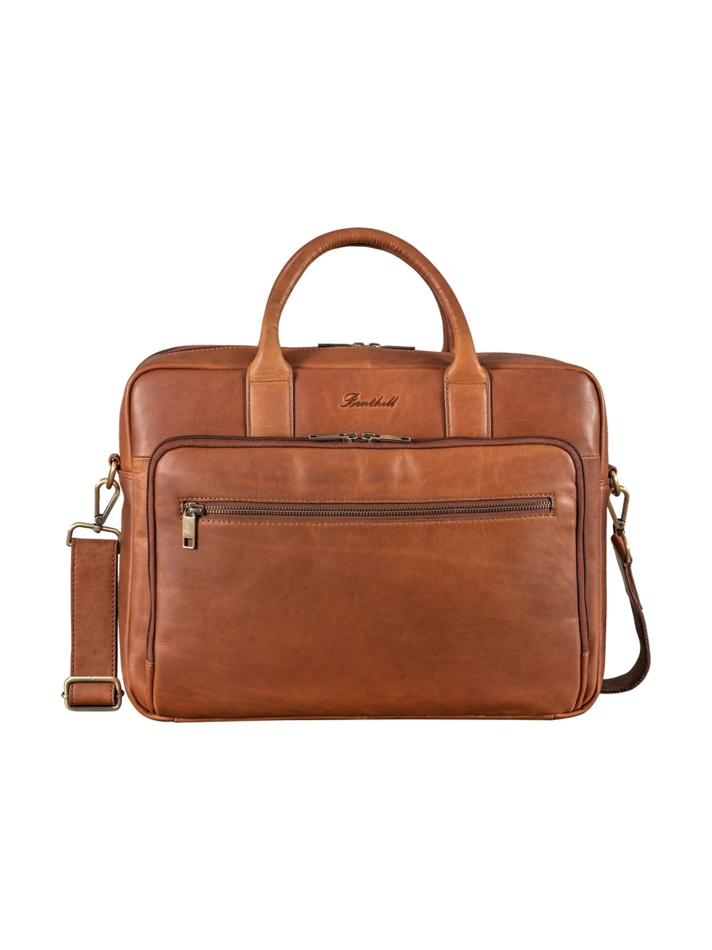 Benthill Briefcase in Brown: front