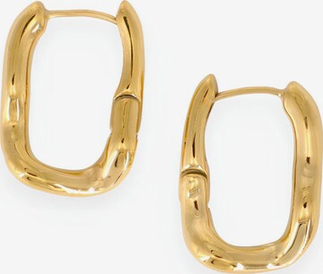 Fräulein Wunder Ohrringe 'Creolen Soft Oval Edelstahl' in Gold: Vorderseite