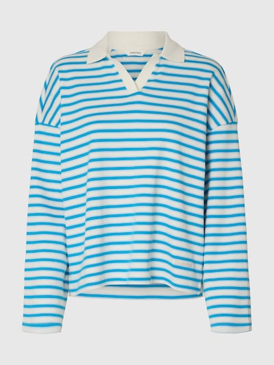 SELECTED Poloshirt in himmelblau / offwhite, Produktansicht