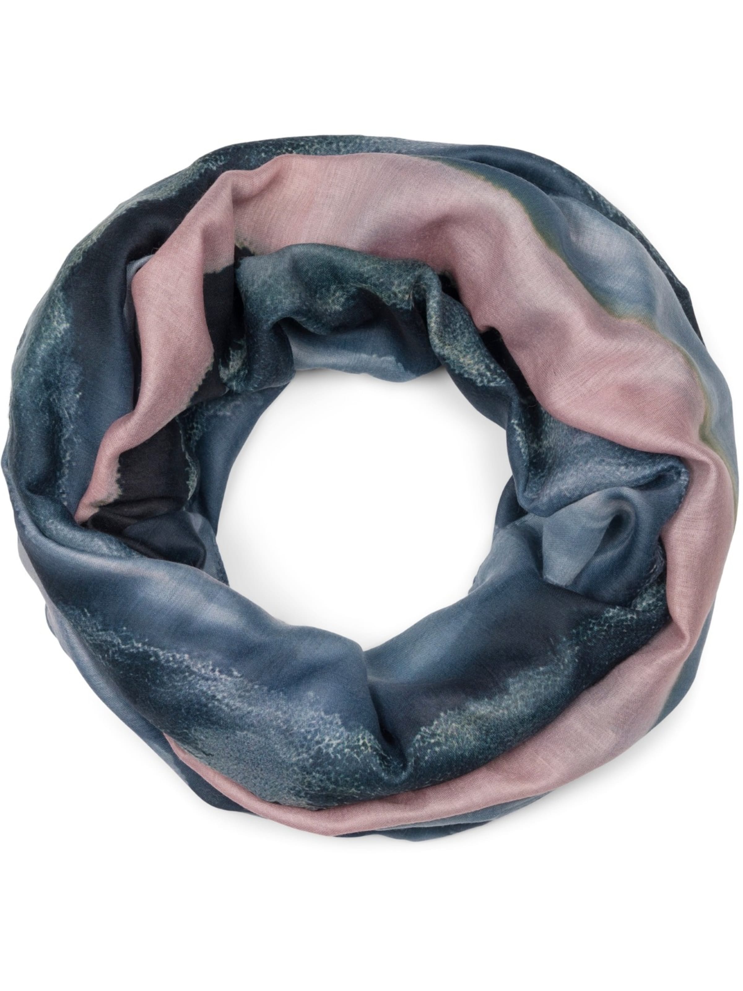 styleBREAKER Schlauchschal 'Bunter Loop Aquarell Farbverlauf Streifen'‌‌ in Schwarz: Vorderseite