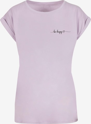 Merchcode Shirt 'Be Happy' in Purple: front
