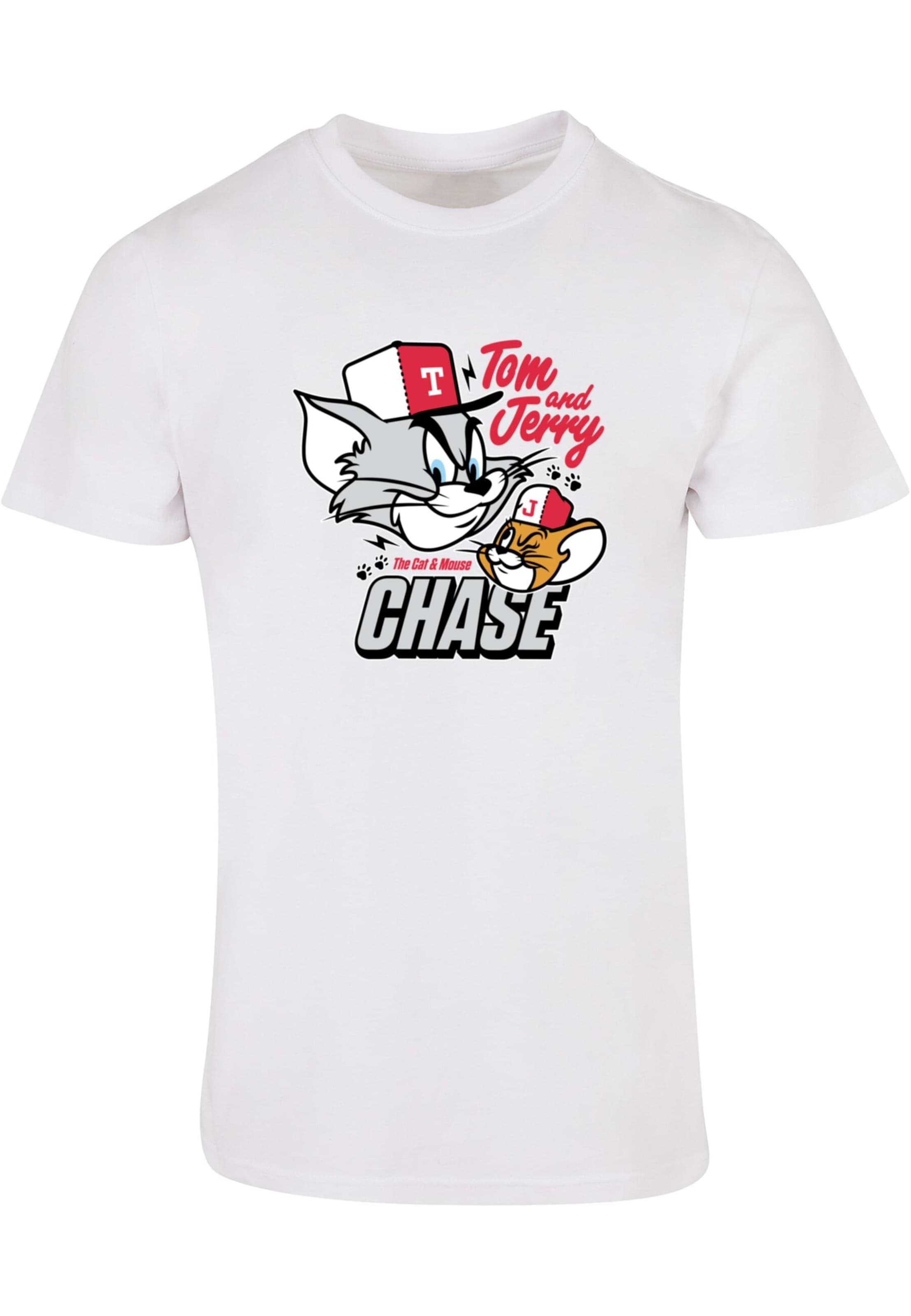 ABSOLUTE CULT T-Shirt 'Tom and Jerry - Chase' in Weiß: Vorderseite