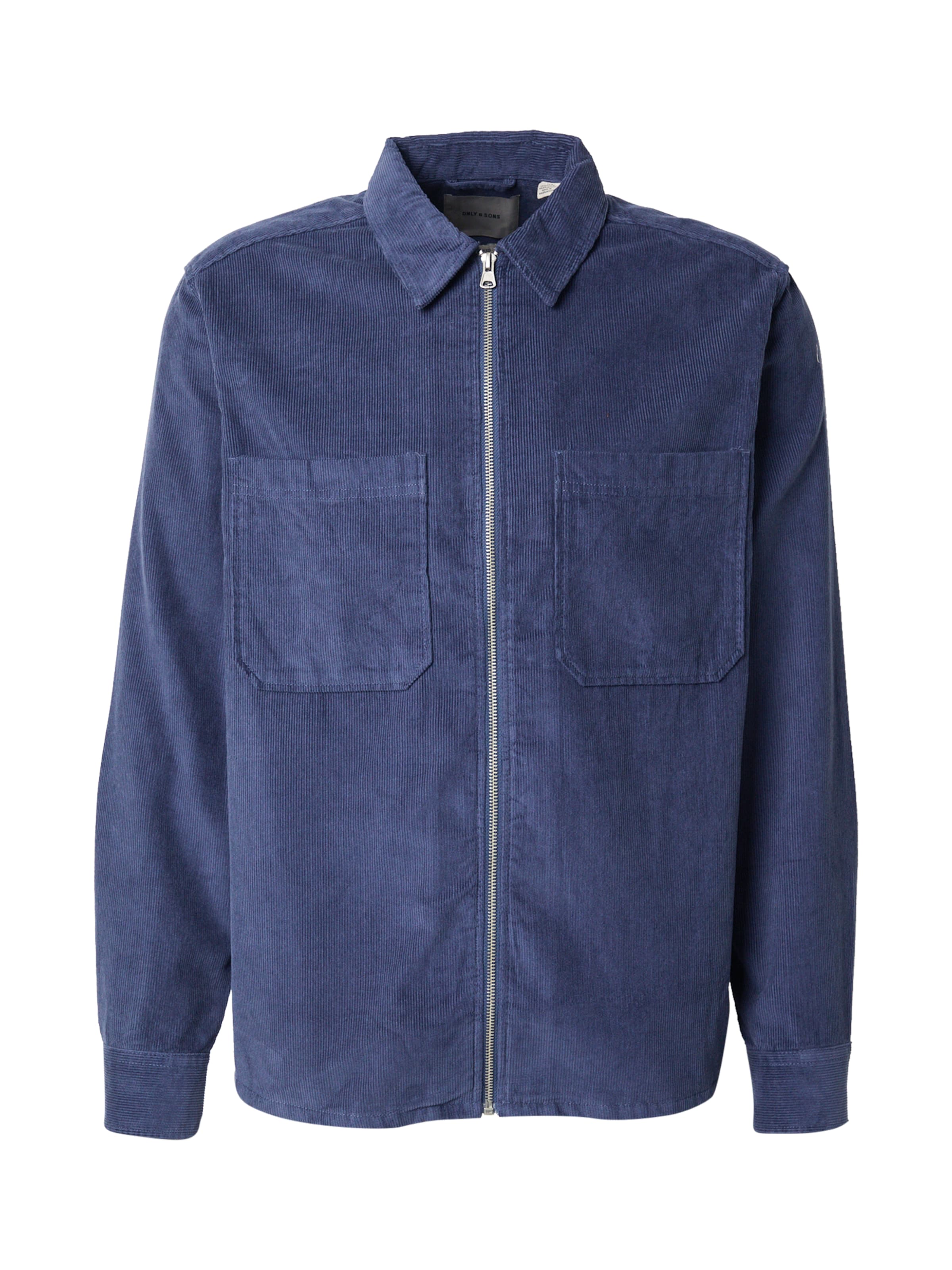 Only & Sons Comfort fit Button Up Shirt 'ONSALP' in Blue: front