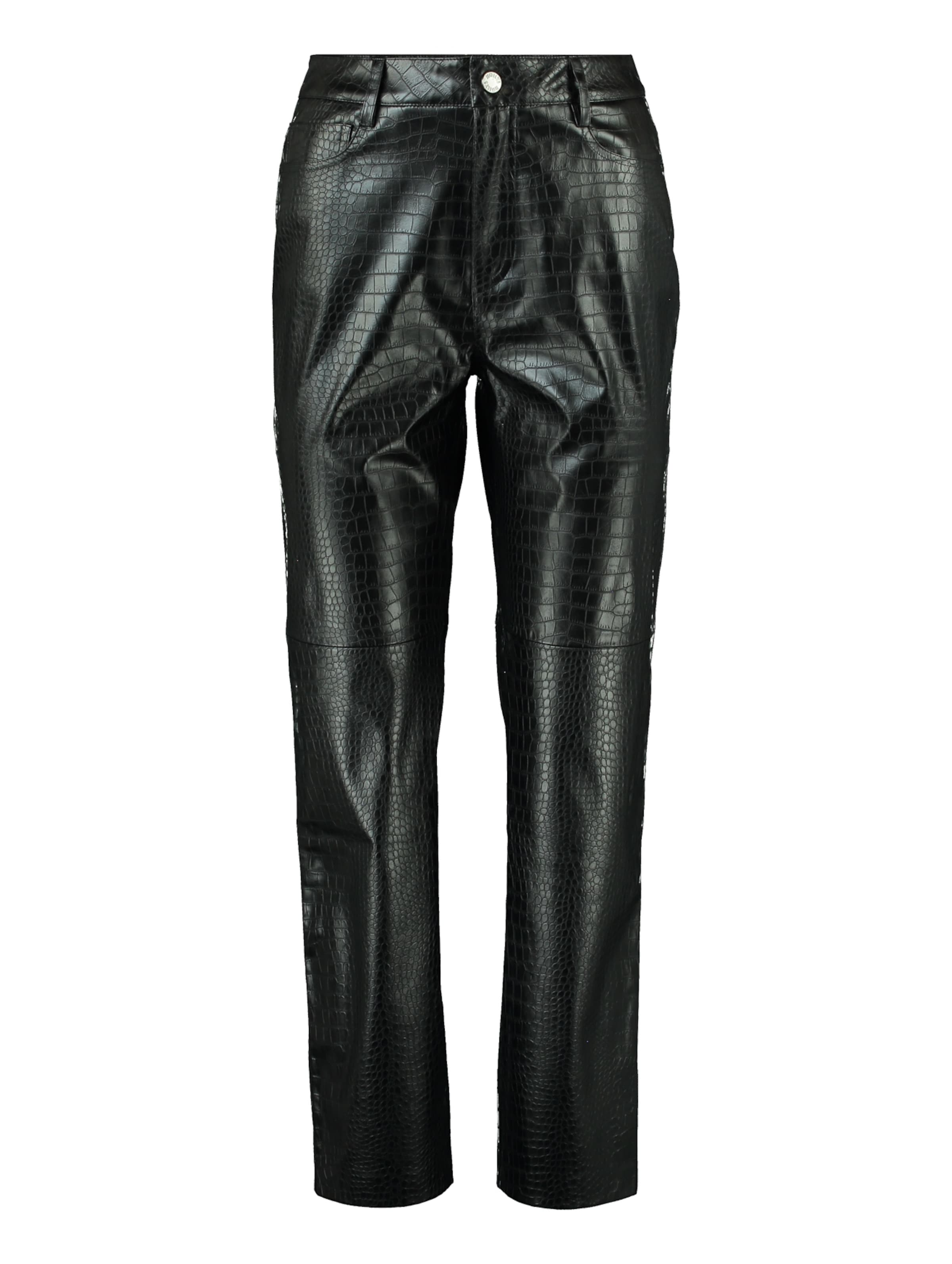 Regular Pantaloni 'Croco' de la Hailys pe negru: față