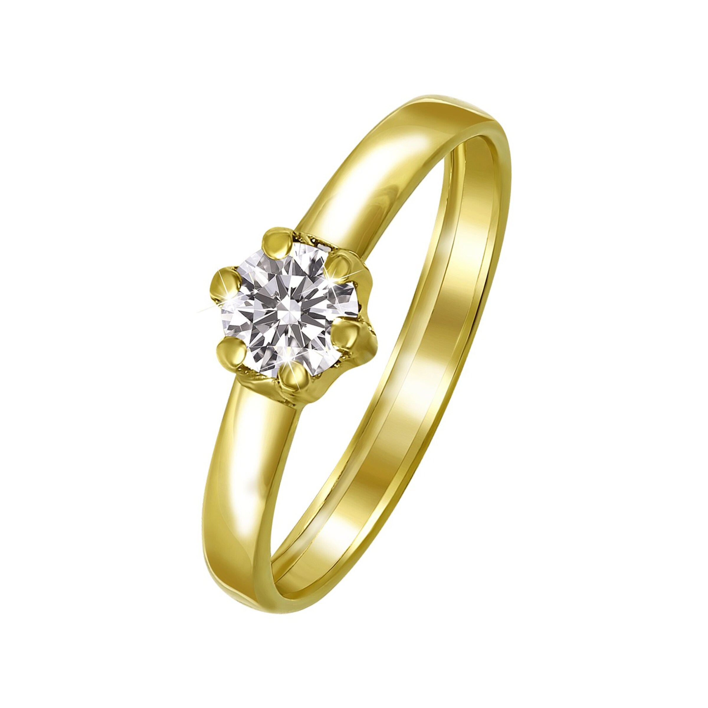 Lucardi Ring 'Klassisch' in Gold: front