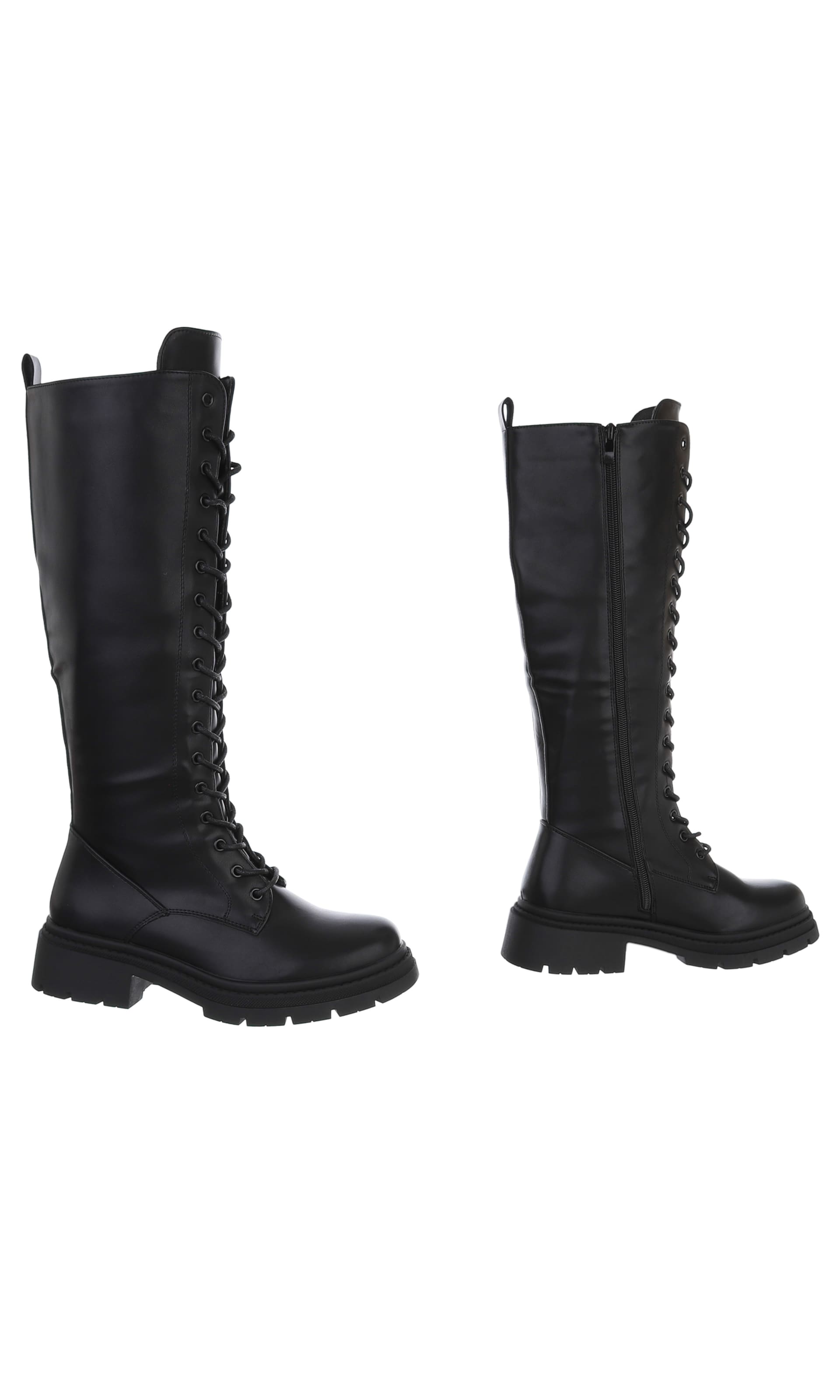 Ital-Design Schnürstiefel in Schwarz