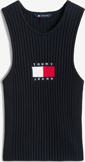 Tommy Jeans Top s naramenicama u tamno crvena / crna / bijela, Pregled proizvoda