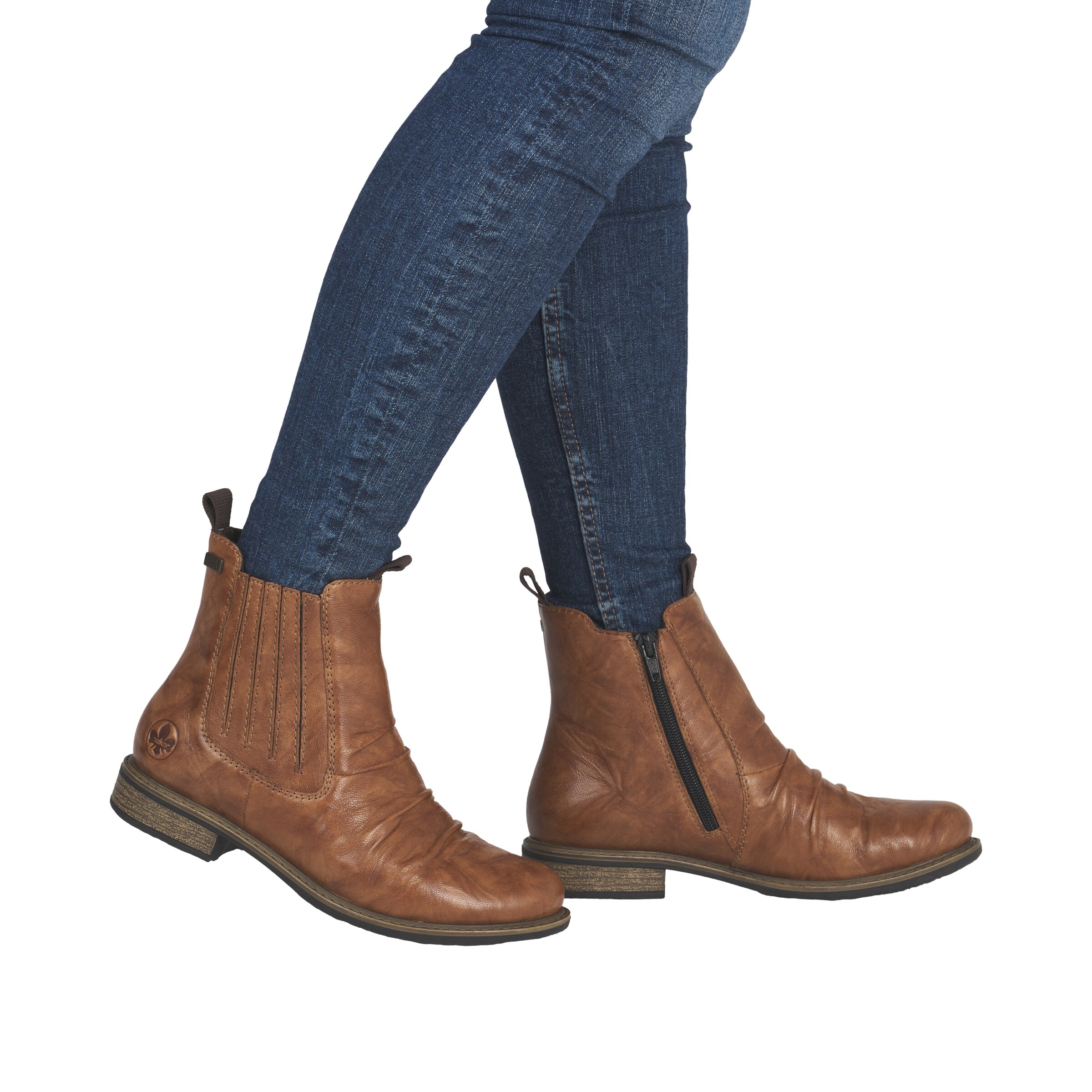 Chelsea Boots ' 74855 ' Rieker en marron : devant