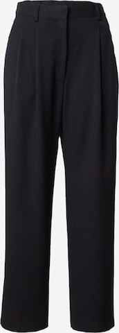 Monki Wide leg Pleat-Front Pants in Black: front